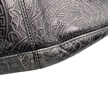 Versace Medusa – Hobo bag in pelle nera incisa