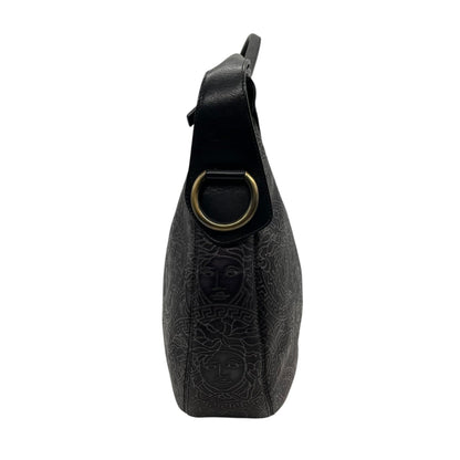 Versace Medusa – Hobo bag in pelle nera incisa
