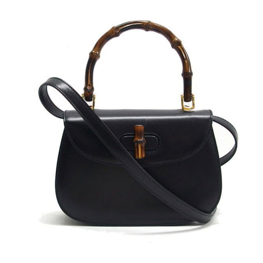Gucci Bamboo Top Handle Bag in pelle nera – 21 cm