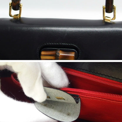 Gucci Bamboo Top Handle Bag in pelle nera – 21 cm