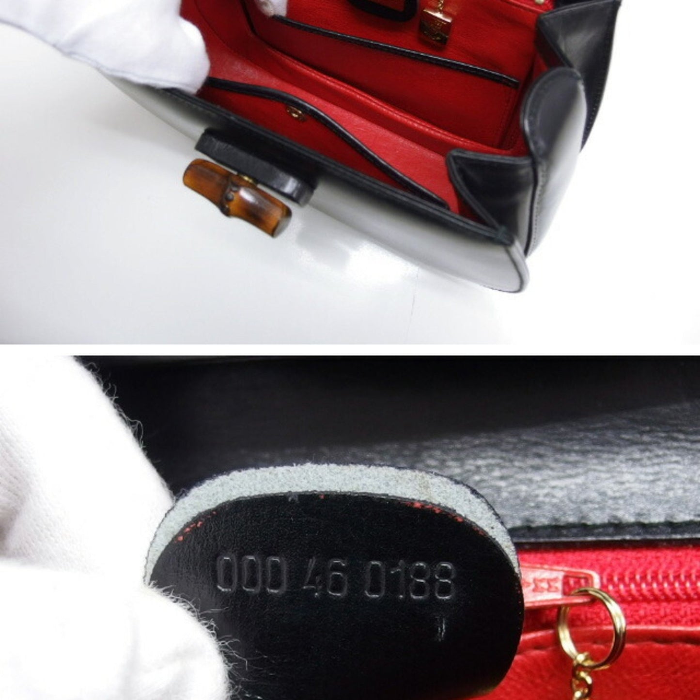 Gucci Bamboo Top Handle Bag in pelle nera – 21 cm