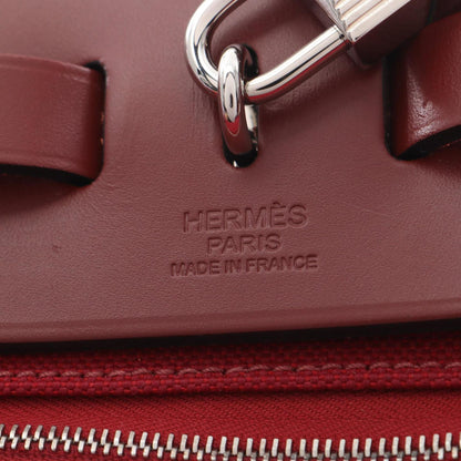 Hermès Herbag Zip 31 – Burgundy Canvas & Leather