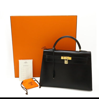 Hermès Kelly 32 in pelle nera – Size 32