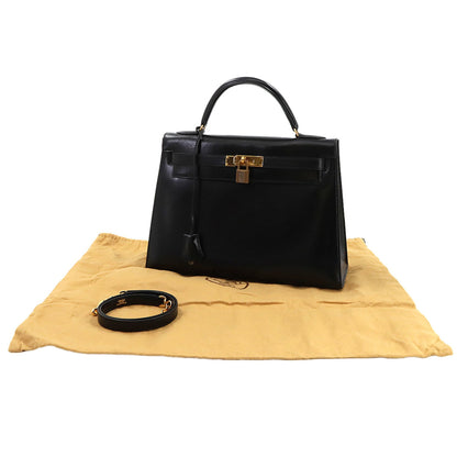 Hermès Kelly 32 in Pelle Nera – Oro