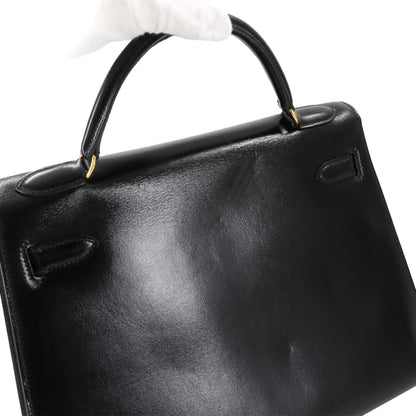 Hermès Kelly 32 in Pelle Nera – Oro