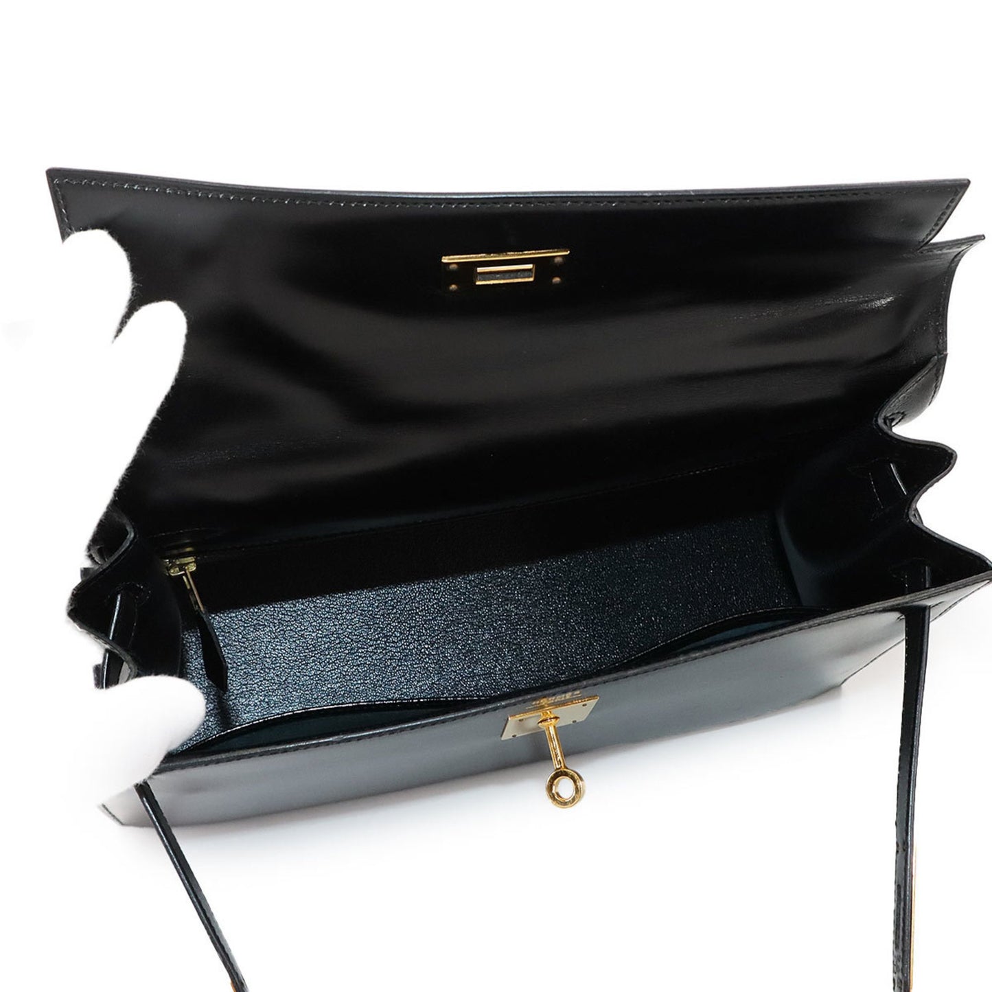 Hermès Kelly 32 in Pelle Nera – Oro