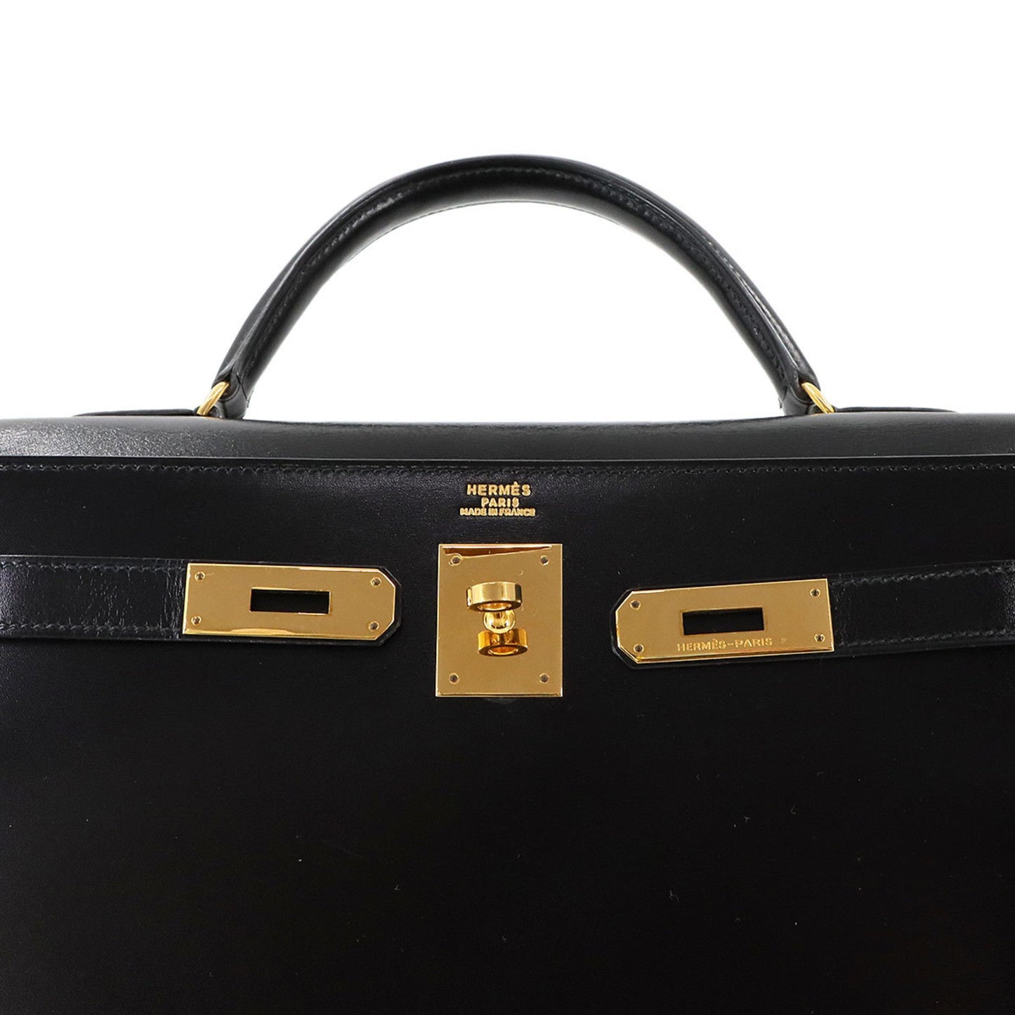 Hermès Kelly 32 in Pelle Nera – Oro