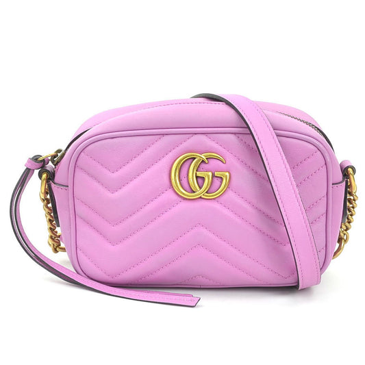 Gucci GG Marmont Mini Camera Bag in pelle viola – Size Small