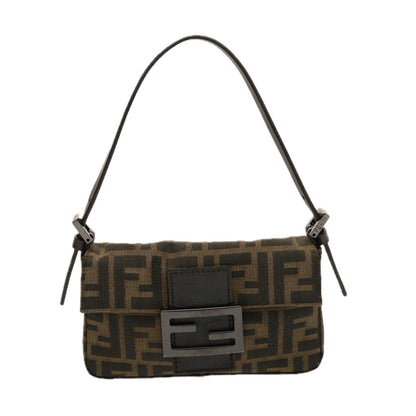 Fendi Baguette Mini Zucca Canvas e Pelle Nera – Made in Italy