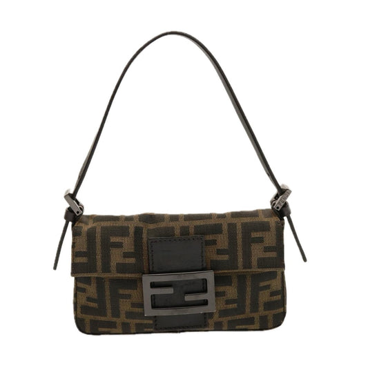 Fendi Baguette Mini Zucca Canvas e Pelle Nera – Made in Italy