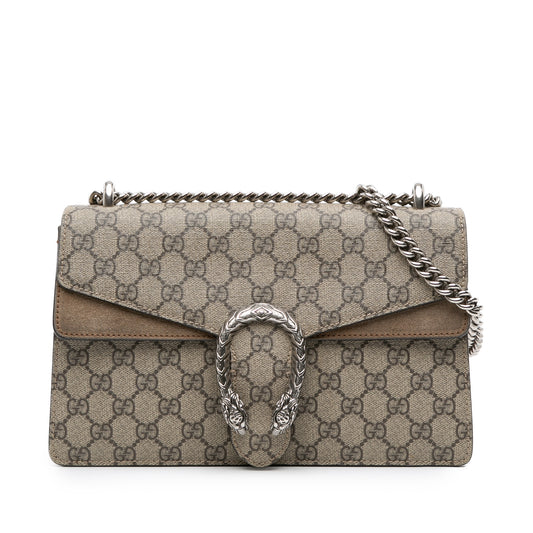 Gucci – Dionysus Medium in tela GG Supreme con finiture in suede – Marrone – 2016/2025