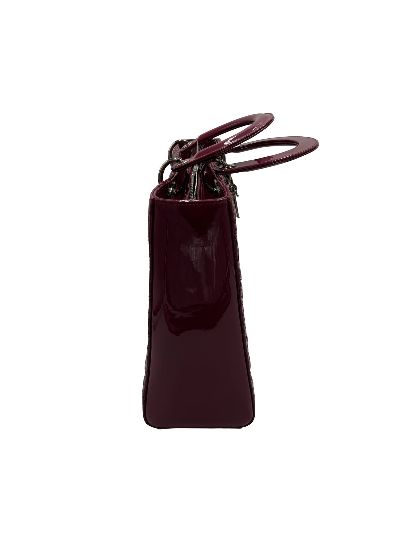 Christian Dior Lady Dior Large Pelle Verniciata Cannage – Rosa Malva – 32 cm