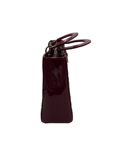 Christian Dior Lady Dior Large Pelle Verniciata Cannage – Rosa Malva – 32 cm