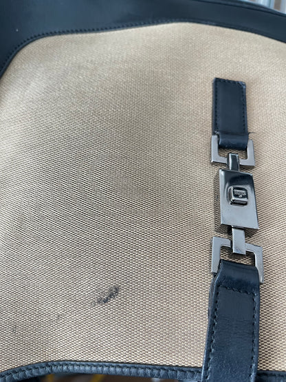 Gucci Jackie – Tela beige, hardware argento