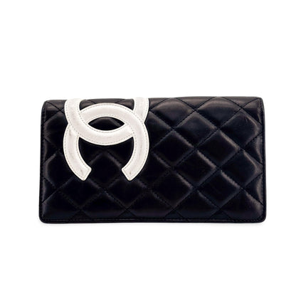 Chanel	Chanel Cambon Line Flap Long Wallet Black White	GOOD