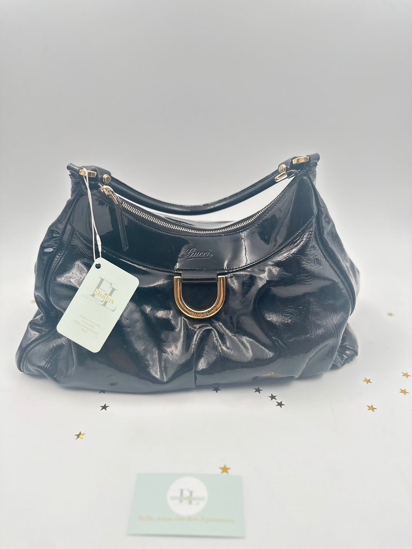 Gucci Indy Hobo Vernice Nera – Iconico Glamour Retrò