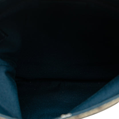 Gucci Mini Tote GG Canvas con Finiture in Pelle Blu Petrolio