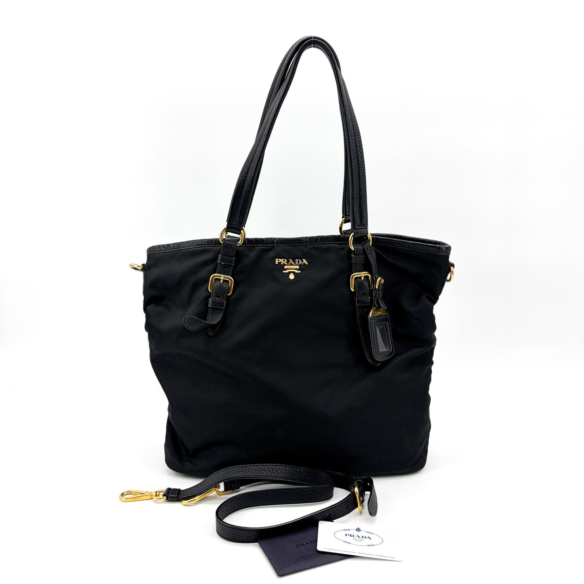 Prada Tote Tessuto e Vitello Soft Nera