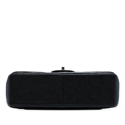 Chanel Classic Double Flap Jumbo in Pelle di Caviale Nera – Hardware Argento