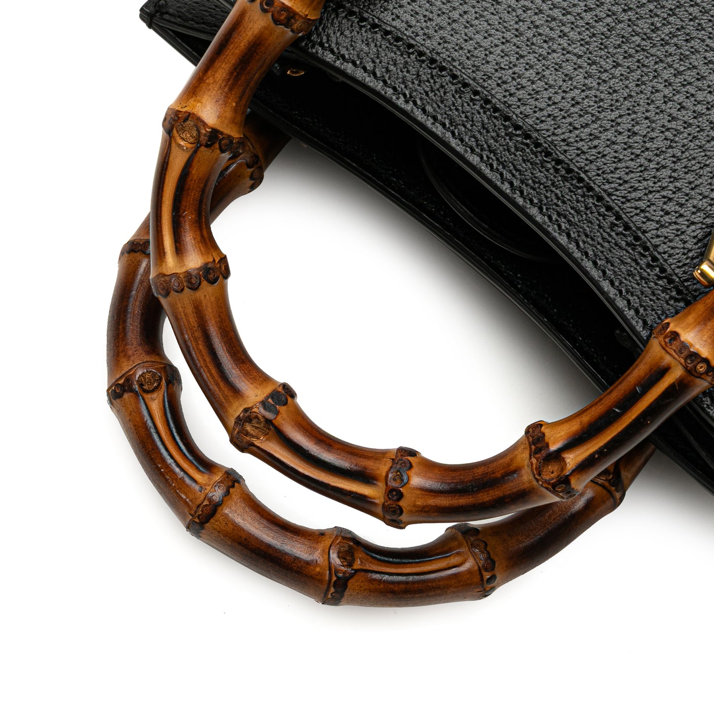 Gucci – Diana Mini in pelle nera con manici in bambù – 16 x 20 x 9 cm