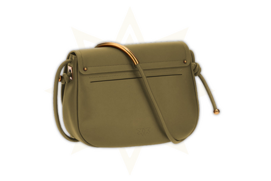 Pinko - Borsa a tracolla "Love Click Mini" in pelle verde oliva