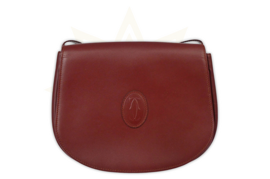 Cartier – Must de Cartier Saddle Bag in pelle bordeaux (Vintage Made in Italy)