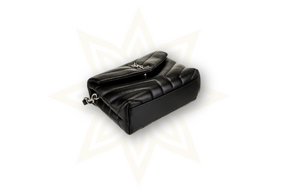 Saint Laurent Loulou Toy in pelle nera – Silver Hardware
