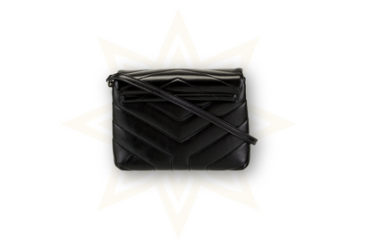 Saint Laurent Loulou Toy in pelle nera – Silver Hardware