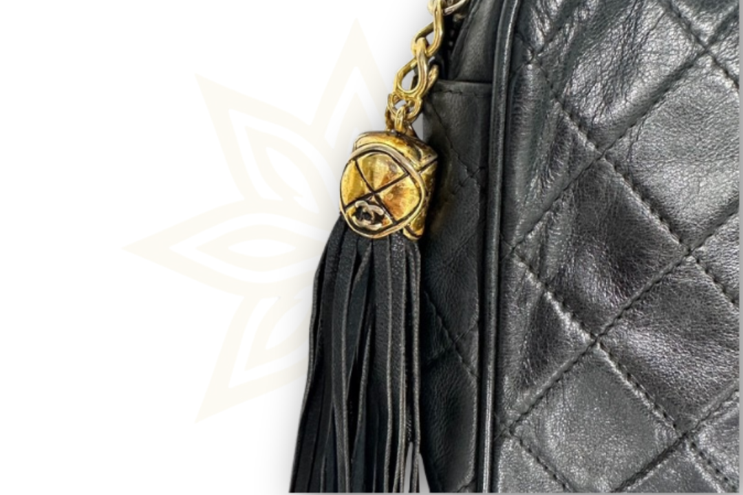 Chanel Camera Bag in pelle nera trapuntata – Vintage anni ‘80/’90