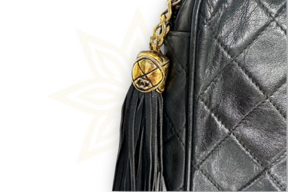 Chanel Camera Bag in pelle nera trapuntata – Vintage anni ‘80/’90
