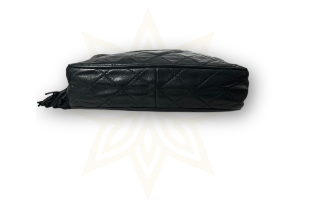 Chanel Camera Bag in pelle nera trapuntata – Vintage anni ‘80/’90