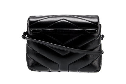Saint Laurent LouLou Puffer Small in pelle nera matelassé – Black Hardware