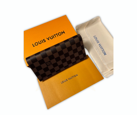 Louis Vuitton Portafoglio Emilie in tela Damier Ebene