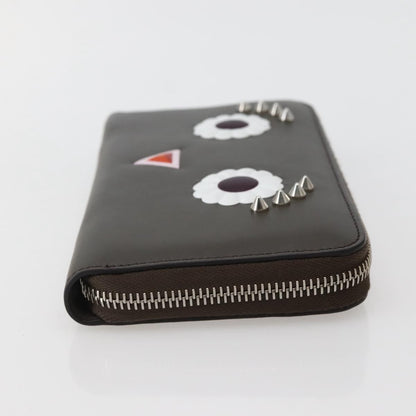 Fendi – Portafoglio Lungo Monster Eyes in Pelle Grigia – Condizioni Eccellenti (Rank SA)