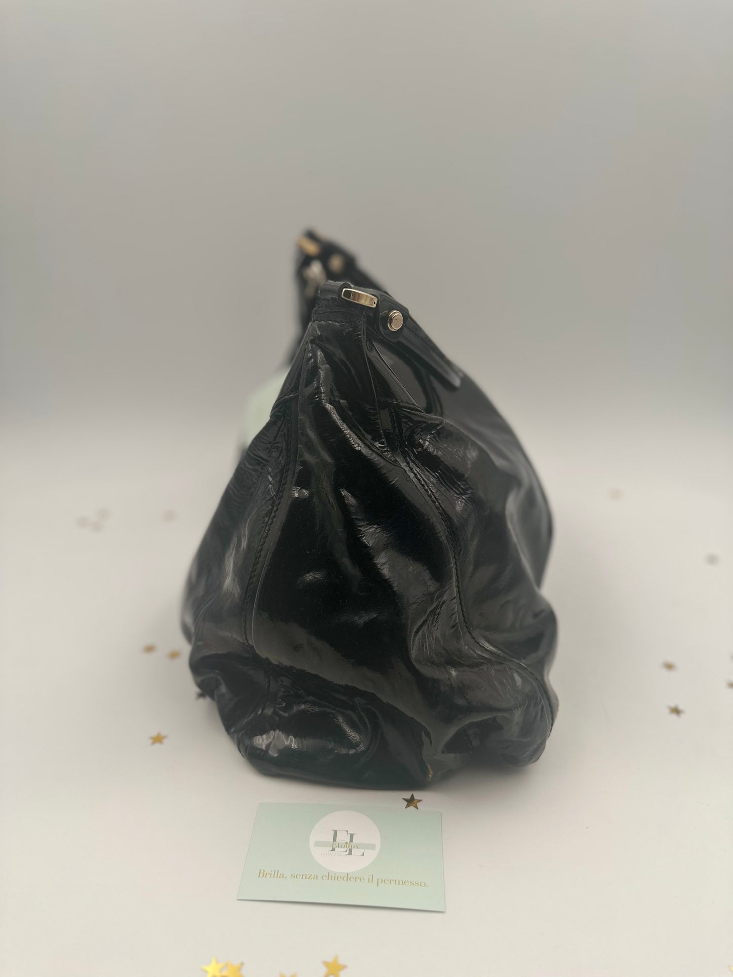 Gucci Indy Hobo Vernice Nera – Iconico Glamour Retrò