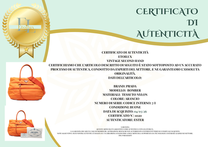 Prada Bomber Tessuto Nylon – Arancio | Con Sacchetto e Carta di Autenticità