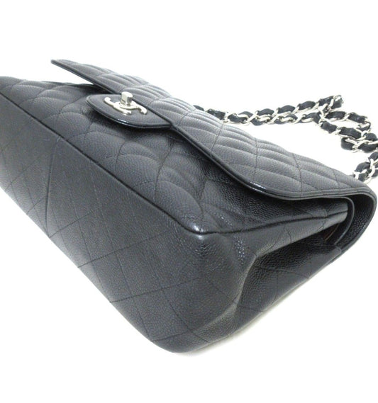 Chanel Jumbo Caviar Matelassé 30 Nero con hardware argento