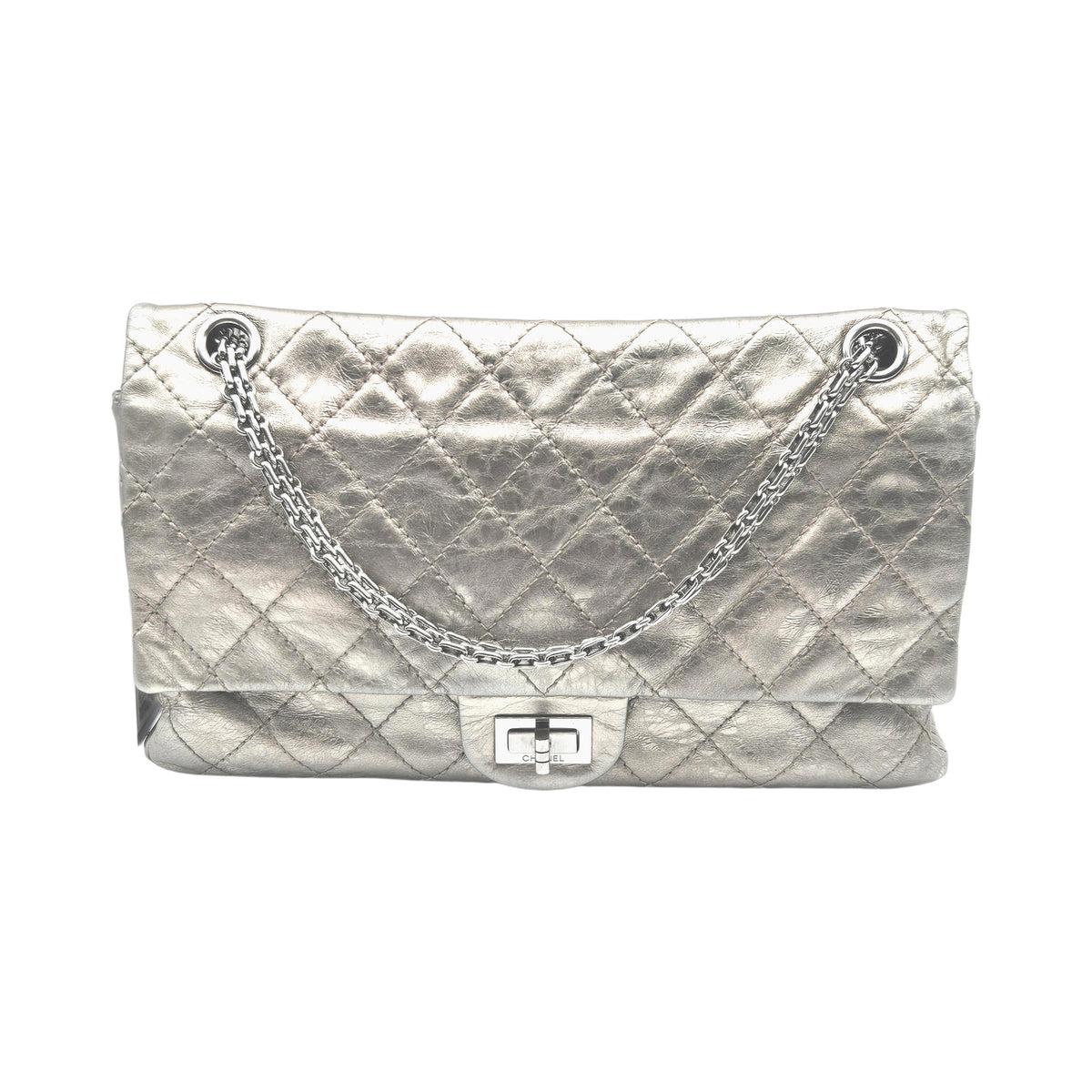 Chanel 2.55 Reissue Metallizzata Argento 30 cm | Etoilux