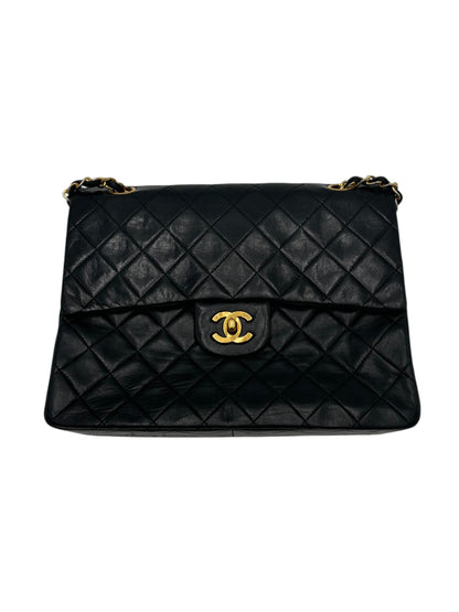 Chanel Classic Double Flap Media Pelle Agnello Nera Hardware Oro | Etoilux