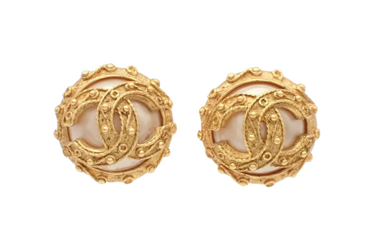  Chanel Vintage Orecchini Clip CC Perla 1994 | Etoilux Autenticati