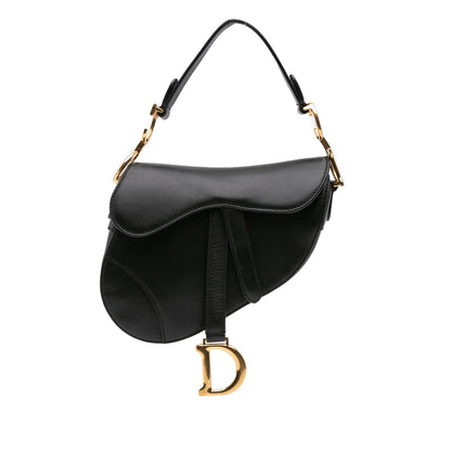 Dior Saddle Bag pelle nera – vista frontale