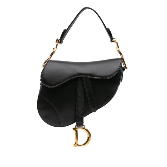 Dior Saddle Bag pelle nera – vista frontale