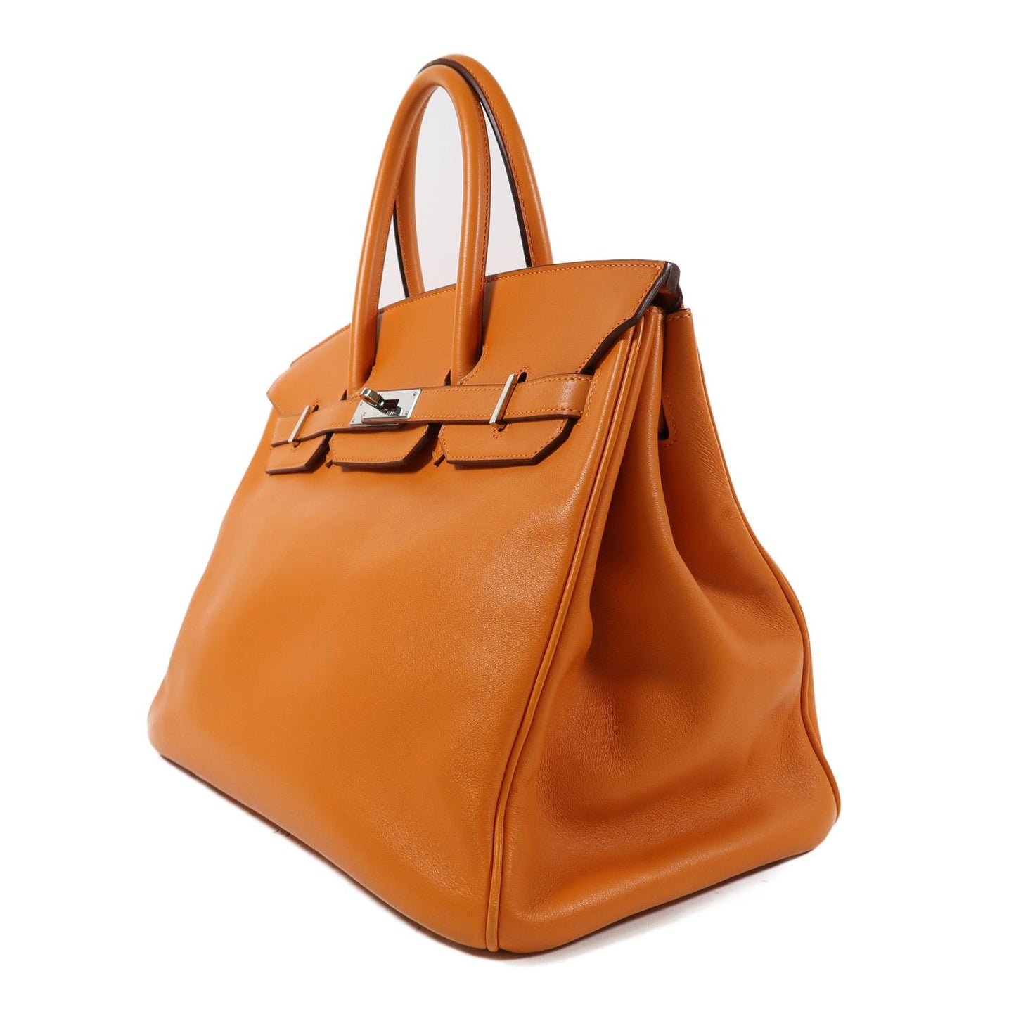 Hermès – Birkin 35 – Swift Leather Orange 93 – Palladium Hardware – Stamp N