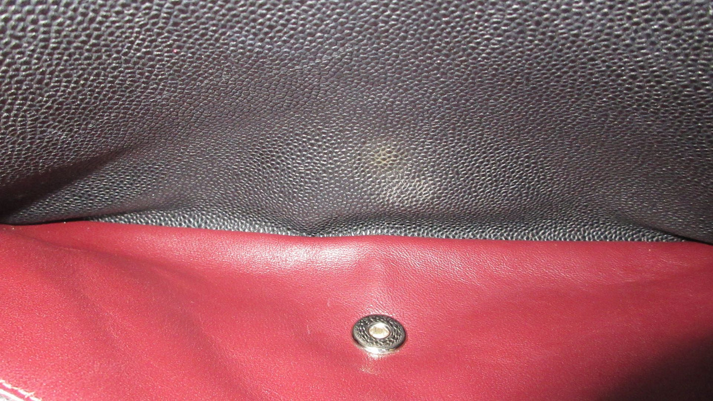 Chanel Jumbo Caviar Matelassé 30 Nero con hardware argento