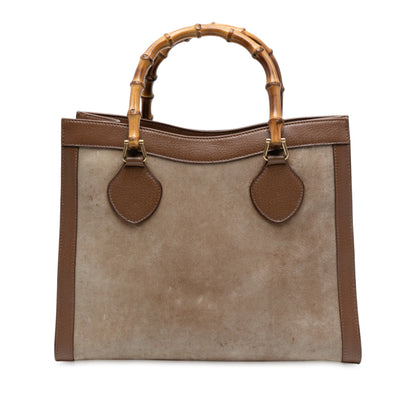 Gucci – Diana Medium Tote in Pelle Scamosciata e Bambù