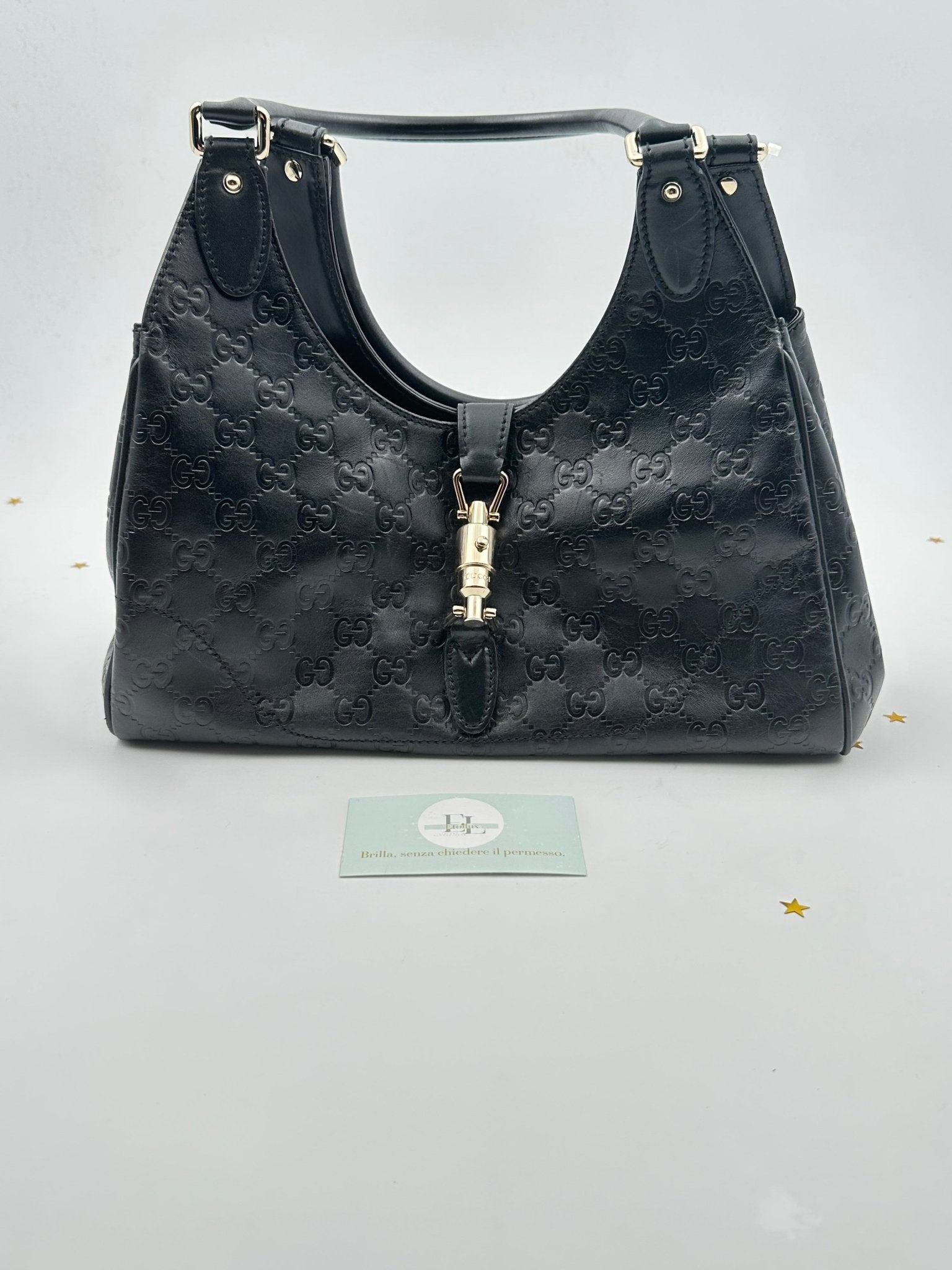 Gucci Jackie Medium in pelle Guccissima nera – 2000s - Etoilux