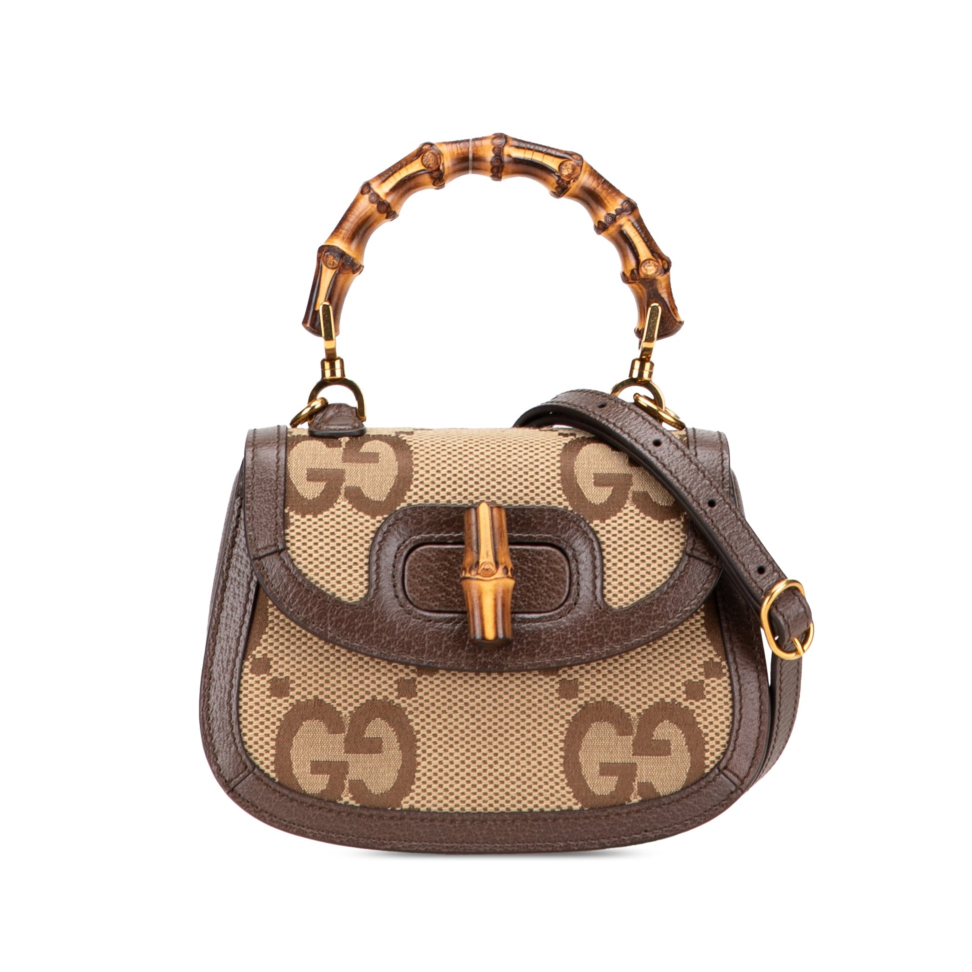 Gucci Mini 1947 Bamboo Top Handle Bag – Brown GG Canvas