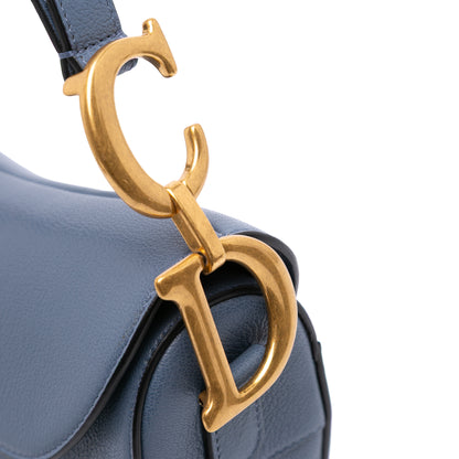 Dior – Borsa Saddle in pelle di capra blu (2021) – Size 22,5 x 25,5 x 5 cm