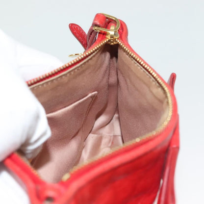 Miu Miu – Pouch in Pelle Rossa con Fiocco e Dettagli Dorati