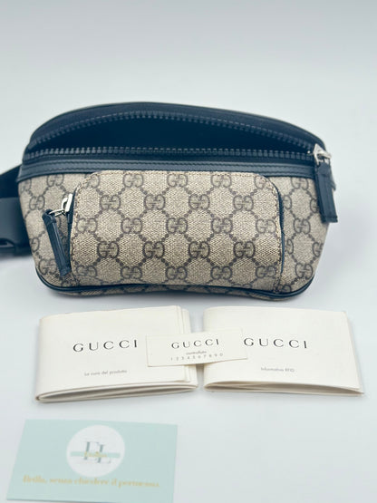 Gucci Marsupio GG Supreme Canvas Beige/Nero – Taglia Media